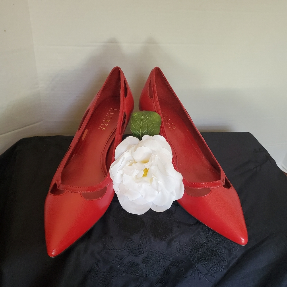 Lauren Ralph Lauren Elegant Rare Vintage Red Women's Pumps, Size 9 B